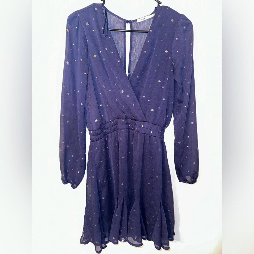 Francesca’s Navy w/ Stars Long Sleeve Dress